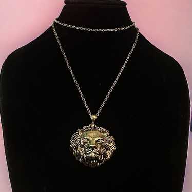 Other Long large lions head pendant necklace - image 1