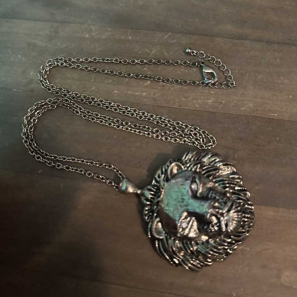 Other Long large lions head pendant necklace - image 2