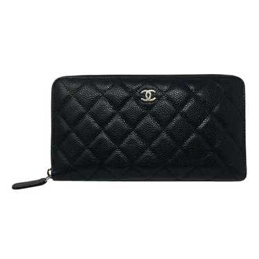 Chanel Authentic chanel quilted caviar zip wallet