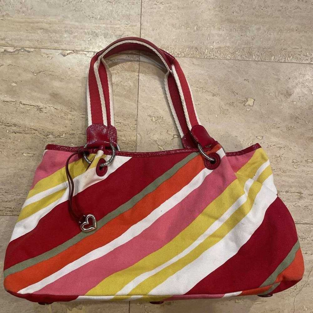 Brighton Lindsey Striped Canvas Daisy Tote - image 1