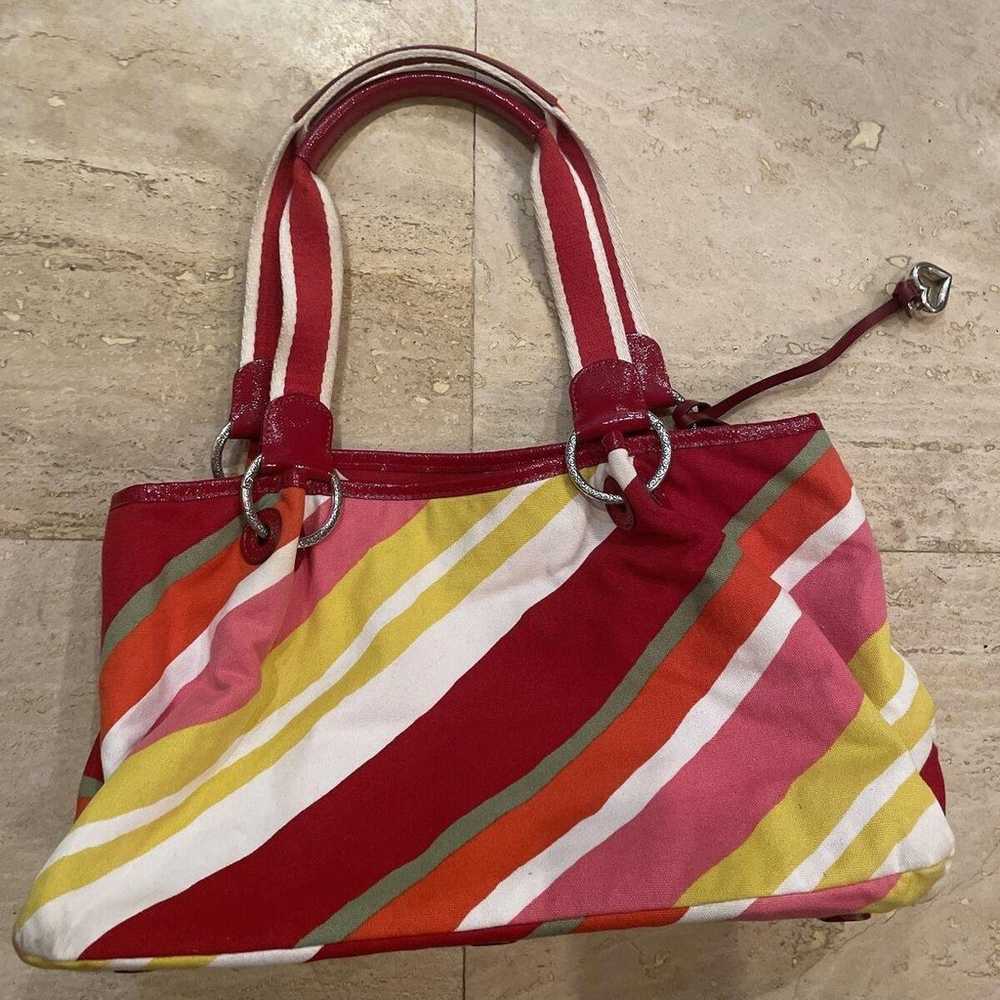 Brighton Lindsey Striped Canvas Daisy Tote - image 3