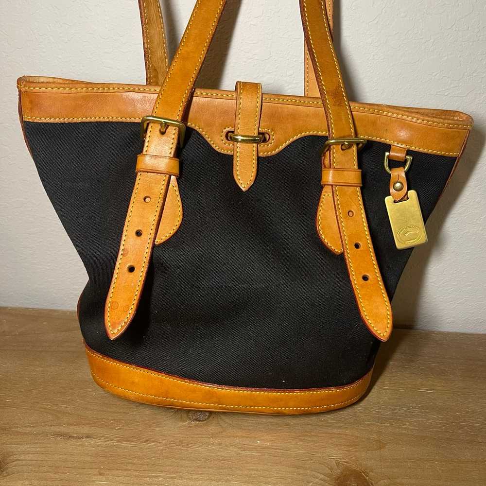 Dooney and Bourke Black and Brown Leather Bucket … - image 2