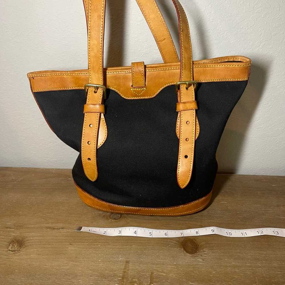 Dooney and Bourke Black and Brown Leather Bucket … - image 5