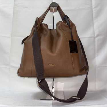 FURLA 2way Leather Bag Brown Tote Shoulder