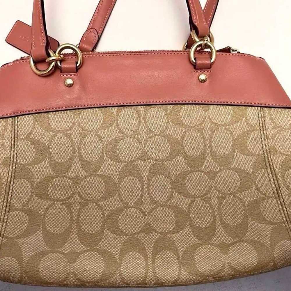 Coach Signature Handbag Beige/Pink - image 3