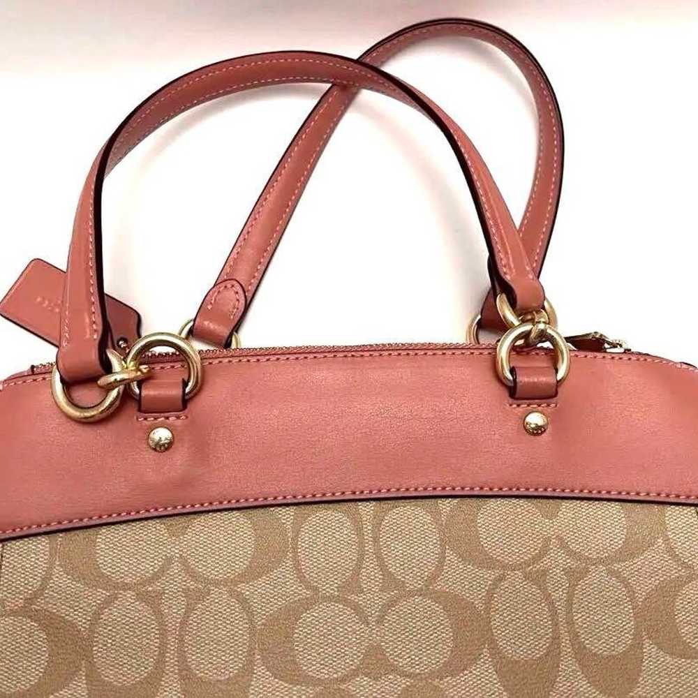 Coach Signature Handbag Beige/Pink - image 4