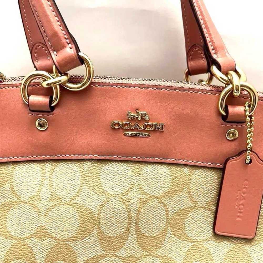 Coach Signature Handbag Beige/Pink - image 5