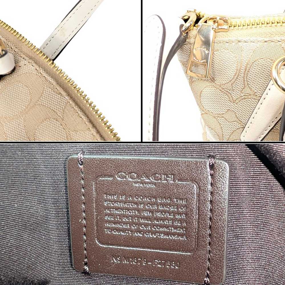 Coach Signature Mini Kelsey Canvas Jacquard White… - image 10