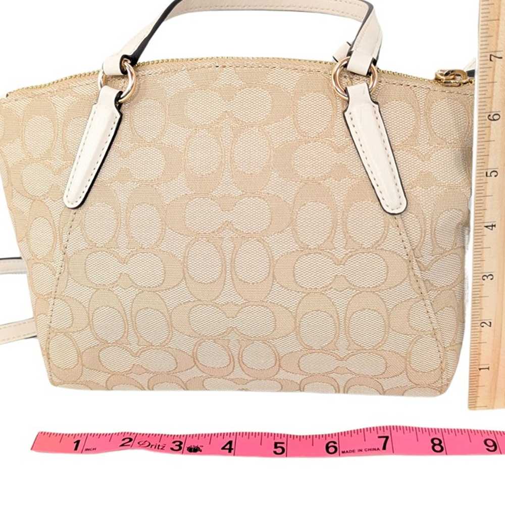 Coach Signature Mini Kelsey Canvas Jacquard White… - image 2