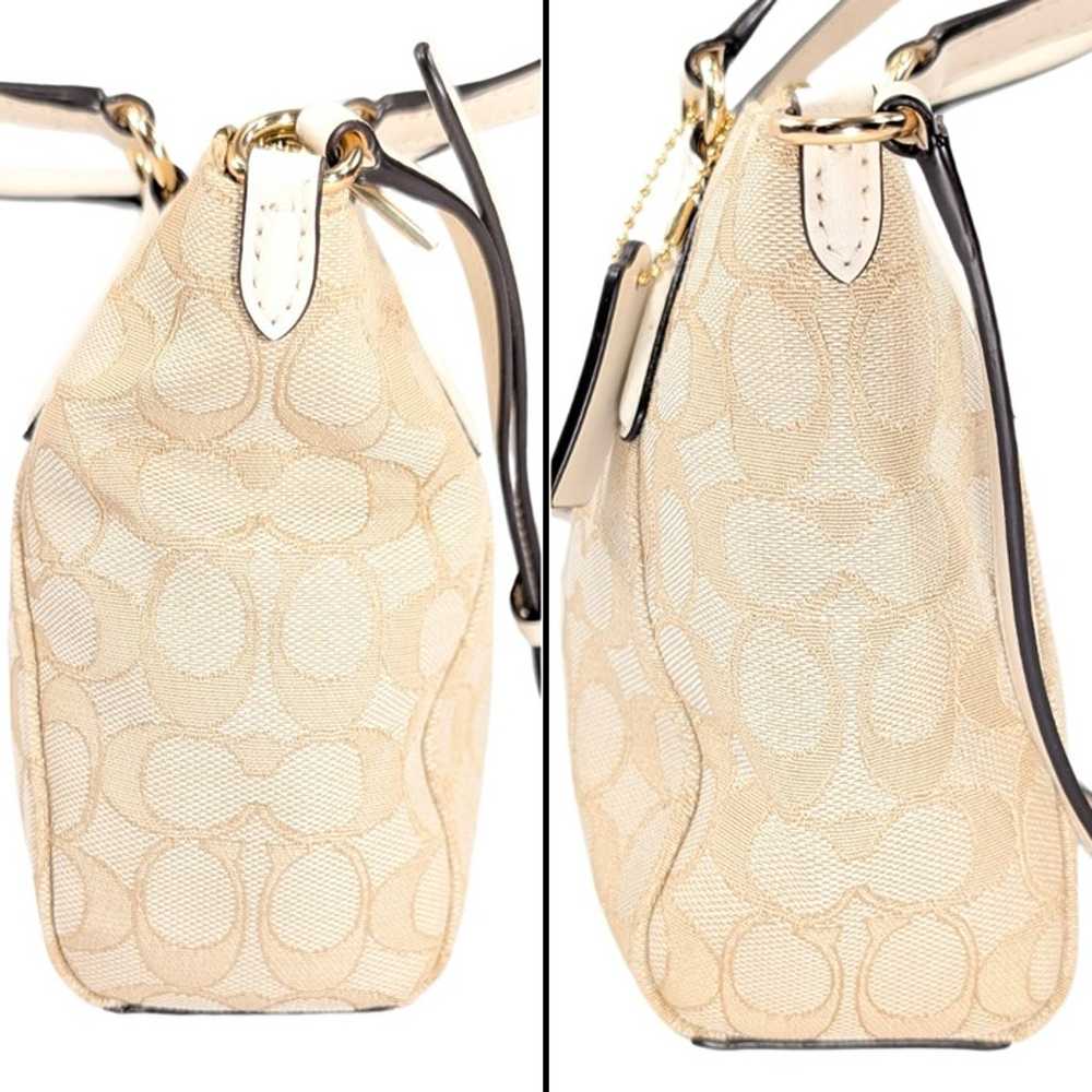 Coach Signature Mini Kelsey Canvas Jacquard White… - image 3