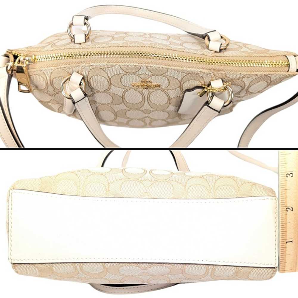 Coach Signature Mini Kelsey Canvas Jacquard White… - image 4