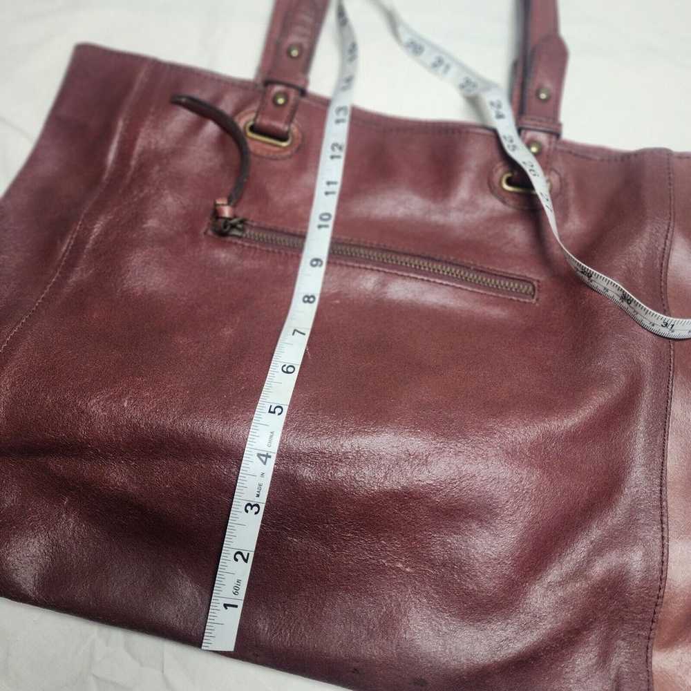 WILSONS LEATHER Brown Leather Snap Top Tote Shopp… - image 11