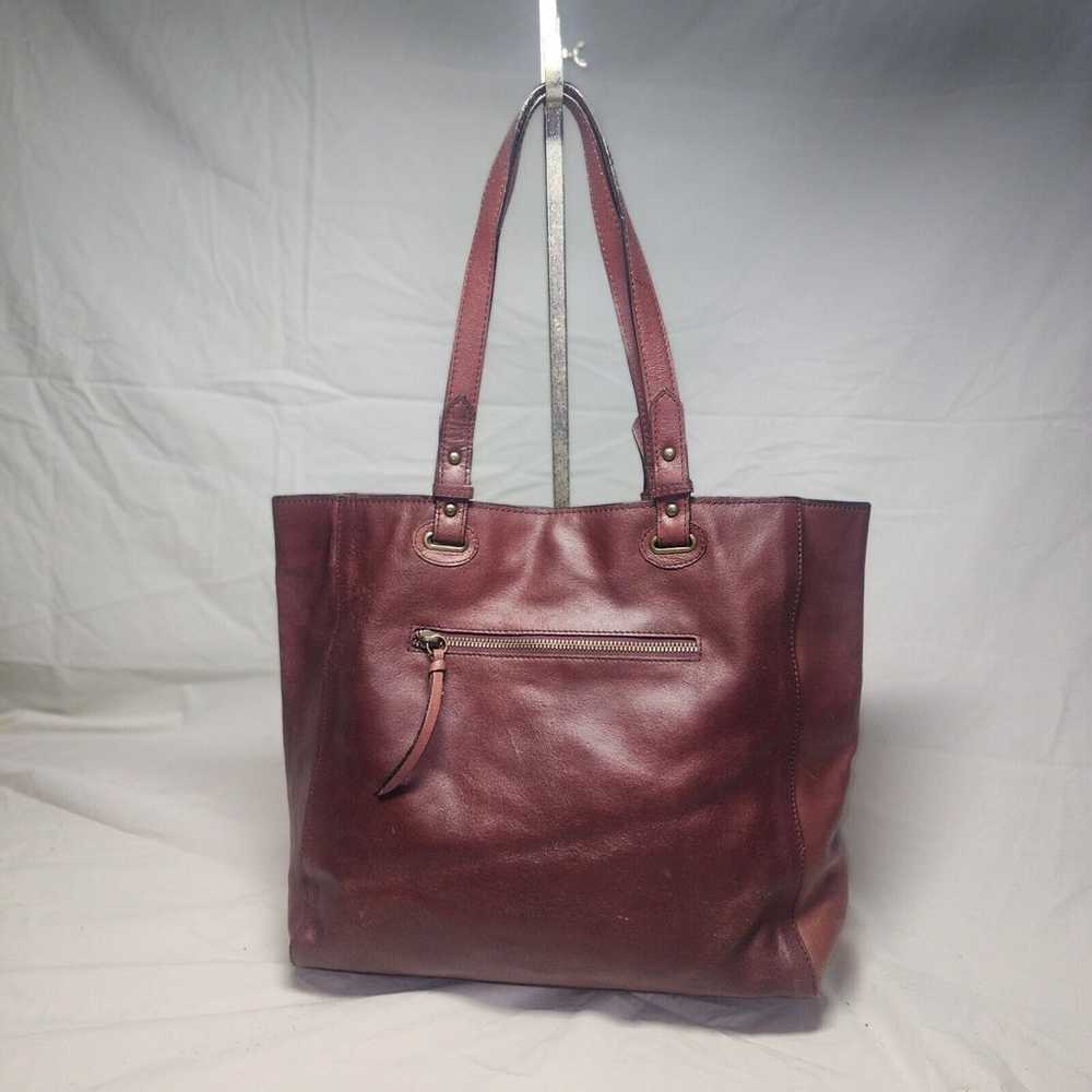 WILSONS LEATHER Brown Leather Snap Top Tote Shopp… - image 1