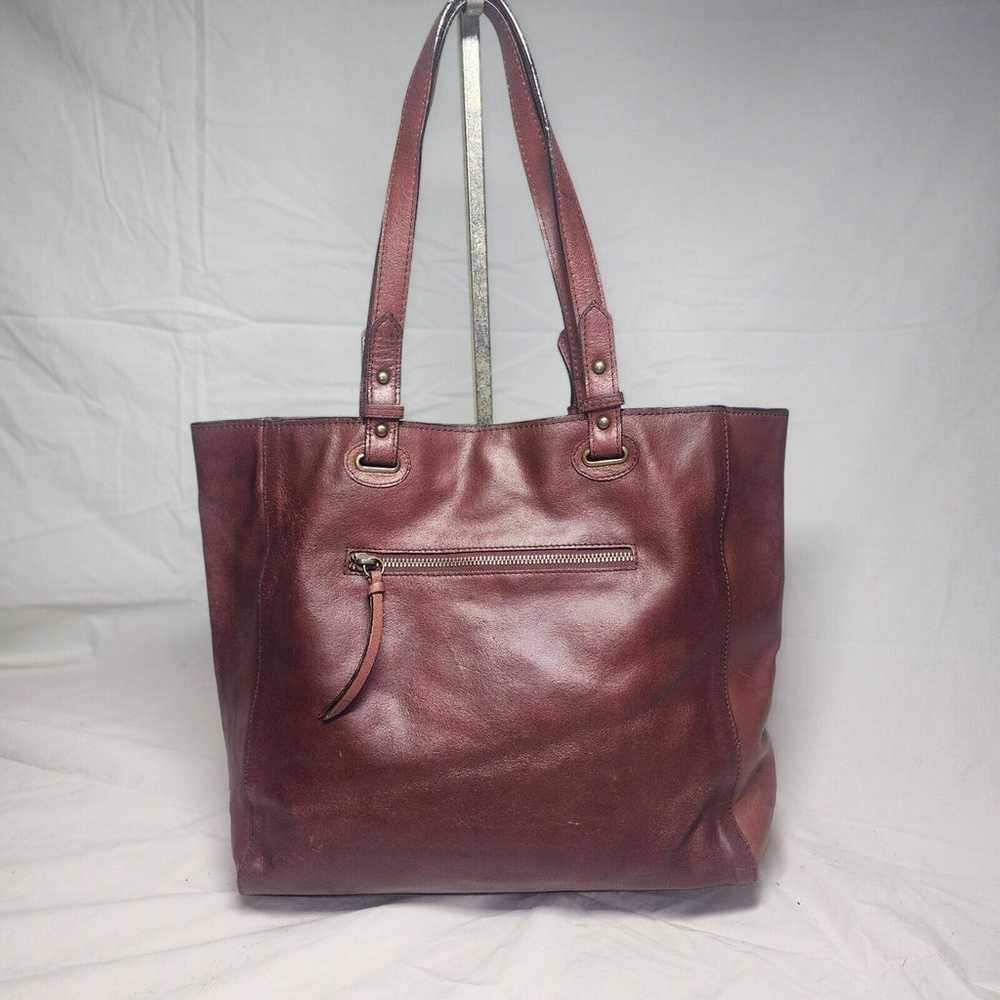 WILSONS LEATHER Brown Leather Snap Top Tote Shopp… - image 2