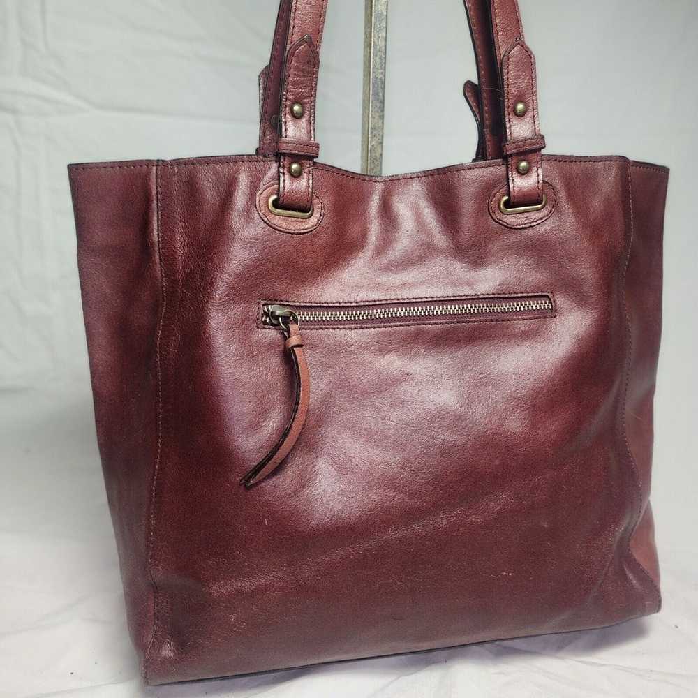 WILSONS LEATHER Brown Leather Snap Top Tote Shopp… - image 3