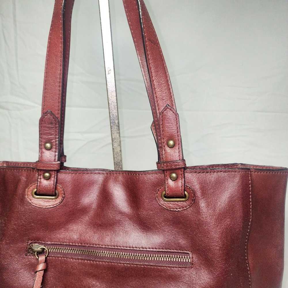 WILSONS LEATHER Brown Leather Snap Top Tote Shopp… - image 4