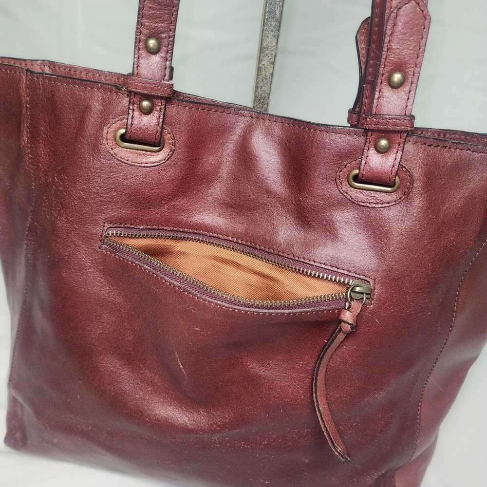 WILSONS LEATHER Brown Leather Snap Top Tote Shopp… - image 5