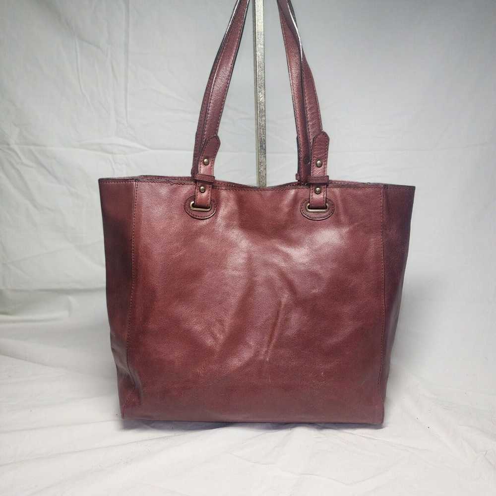 WILSONS LEATHER Brown Leather Snap Top Tote Shopp… - image 6