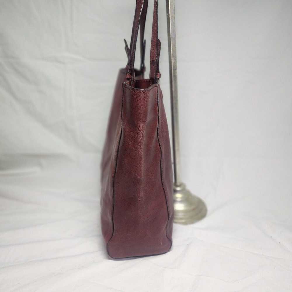 WILSONS LEATHER Brown Leather Snap Top Tote Shopp… - image 7