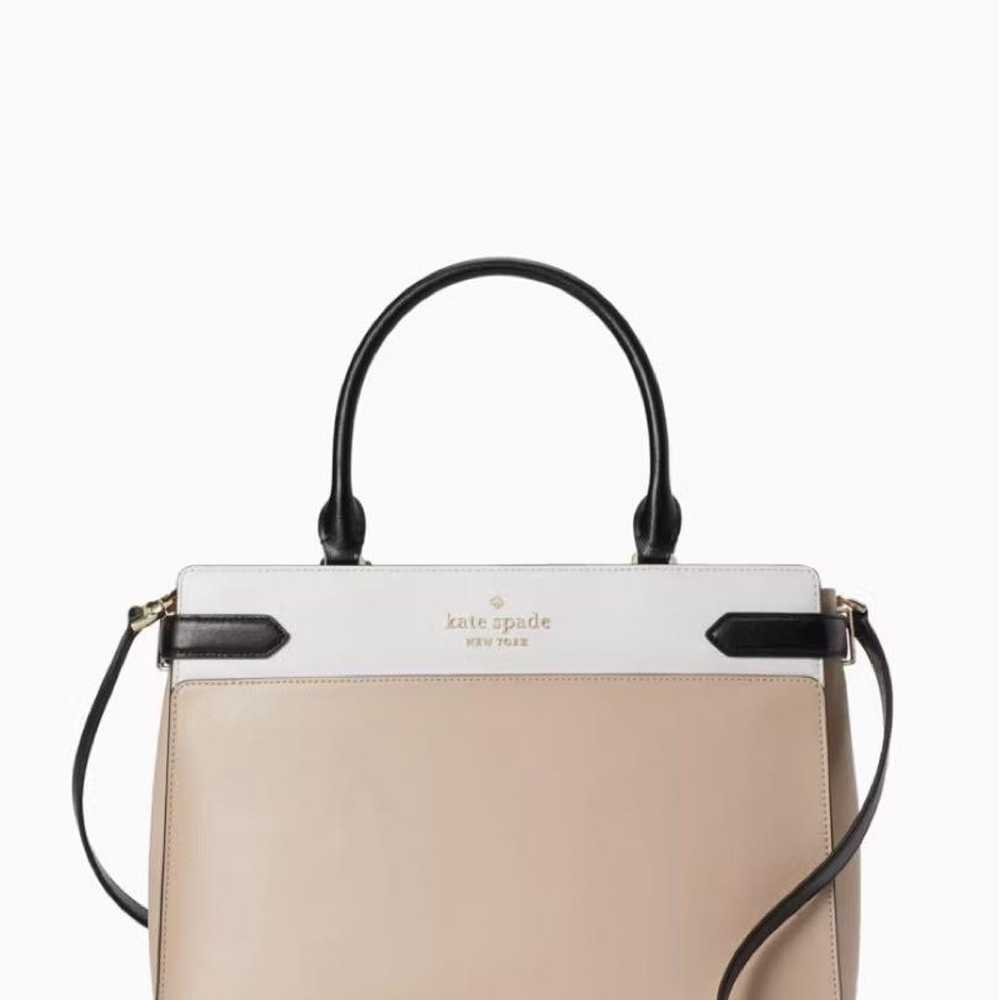 Kate Spade Leather Handbag Bicolor Pink White Gold - image 1