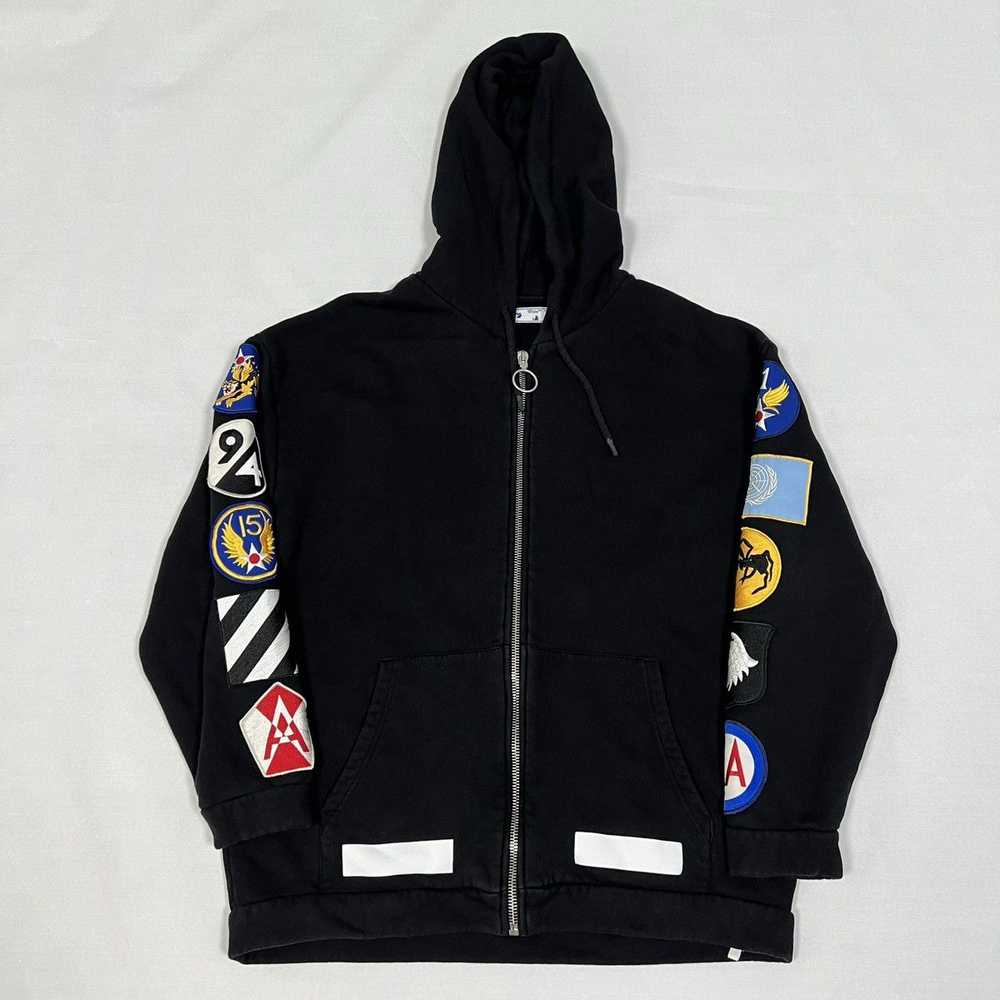 Off-White OFF-WHITE Multi Patches Zip-Up Hoodie - image 1