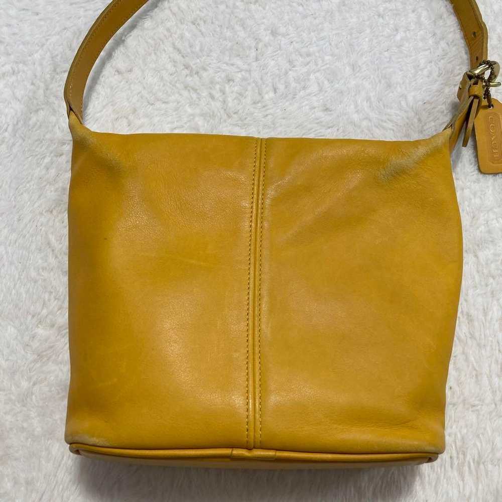 Rare color COACH Old Coach one-shoulder bag Yello… - image 3