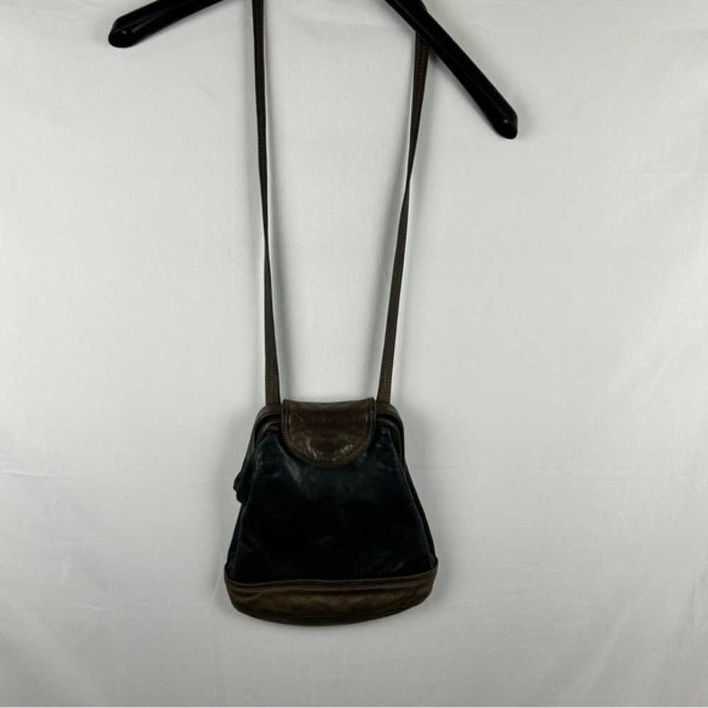 Vintage band made leather passenger bag brown - image 1