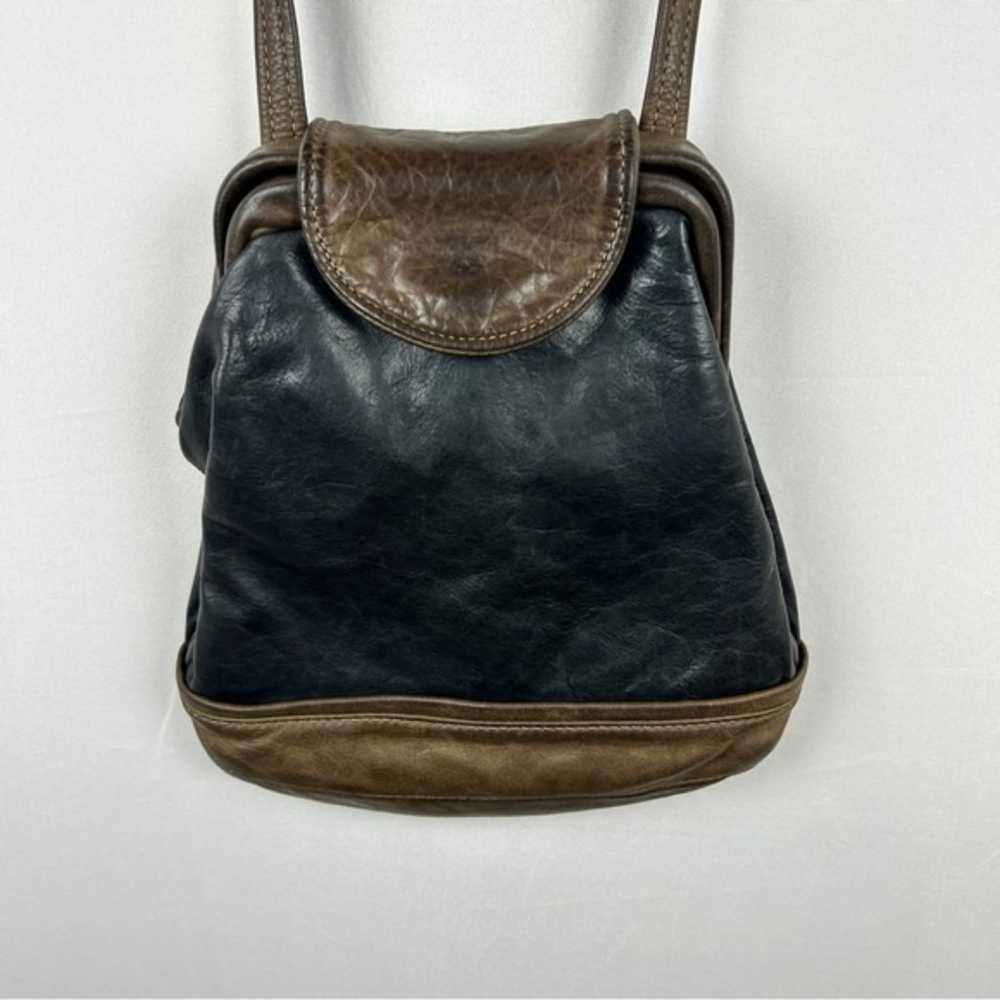 Vintage band made leather passenger bag brown - image 2