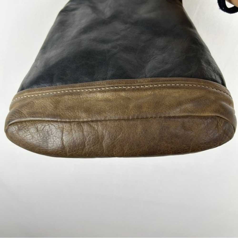 Vintage band made leather passenger bag brown - image 6