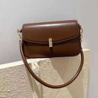 Brown leather shoulder bag