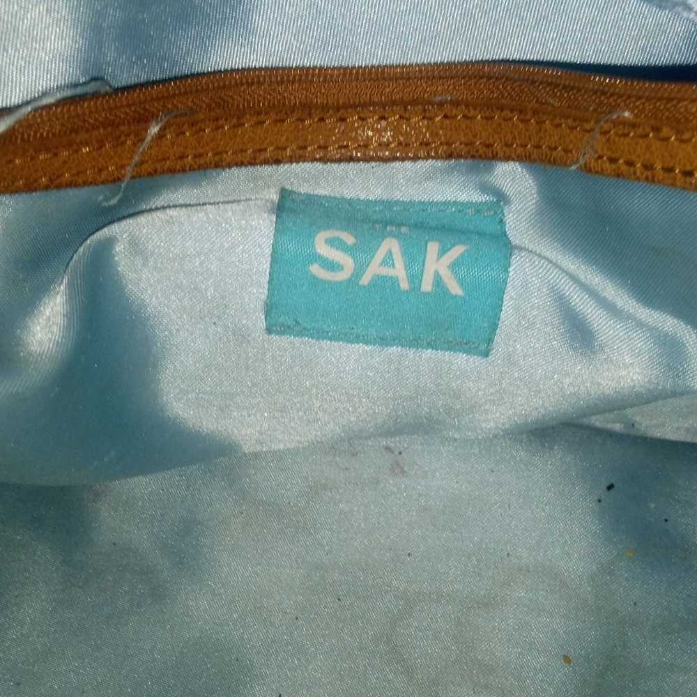 The Sak Light Tan Leather Embossed Peace Sign Tot… - image 4