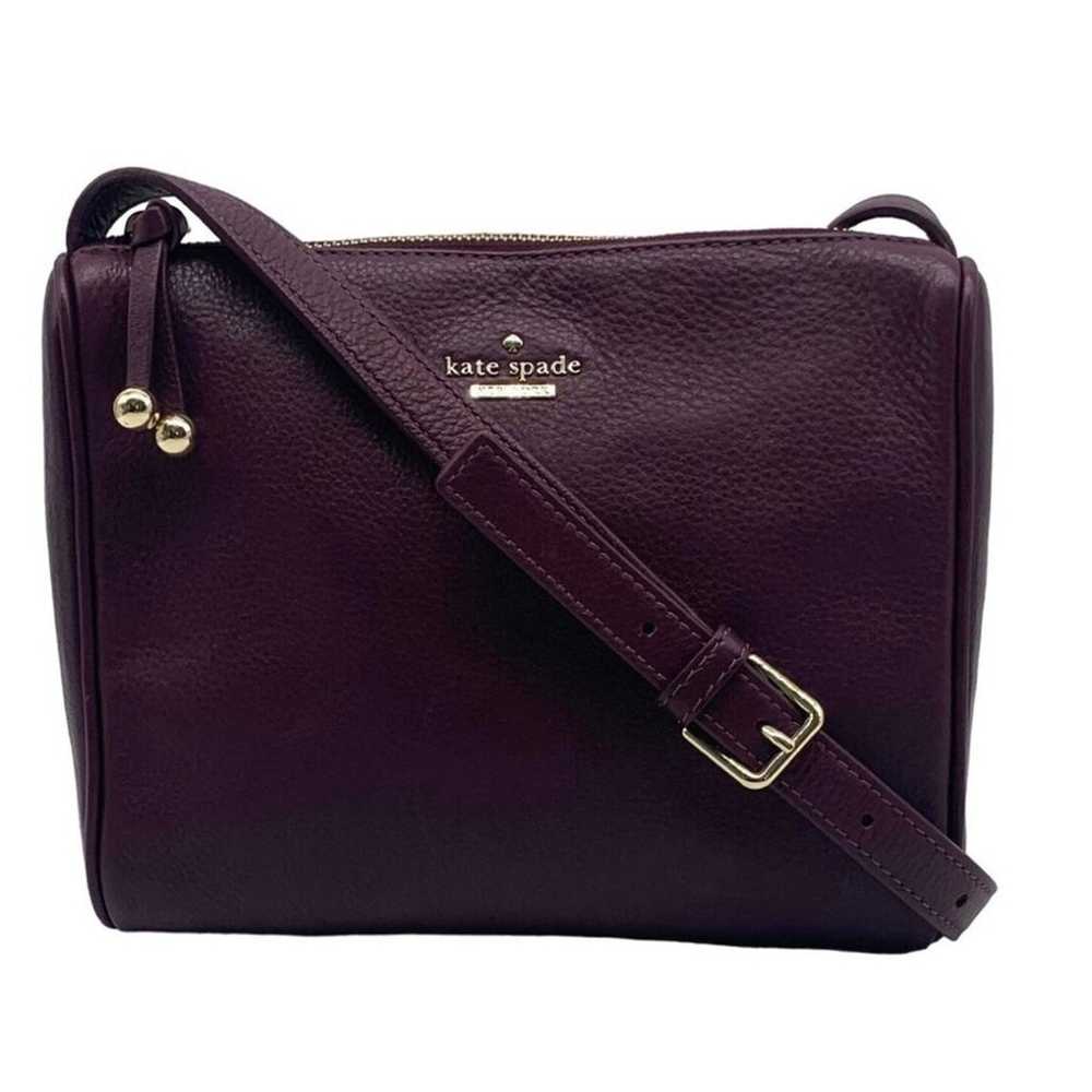 Kate Spade Pebble Leather Crossbody Plum Burgundy - image 1