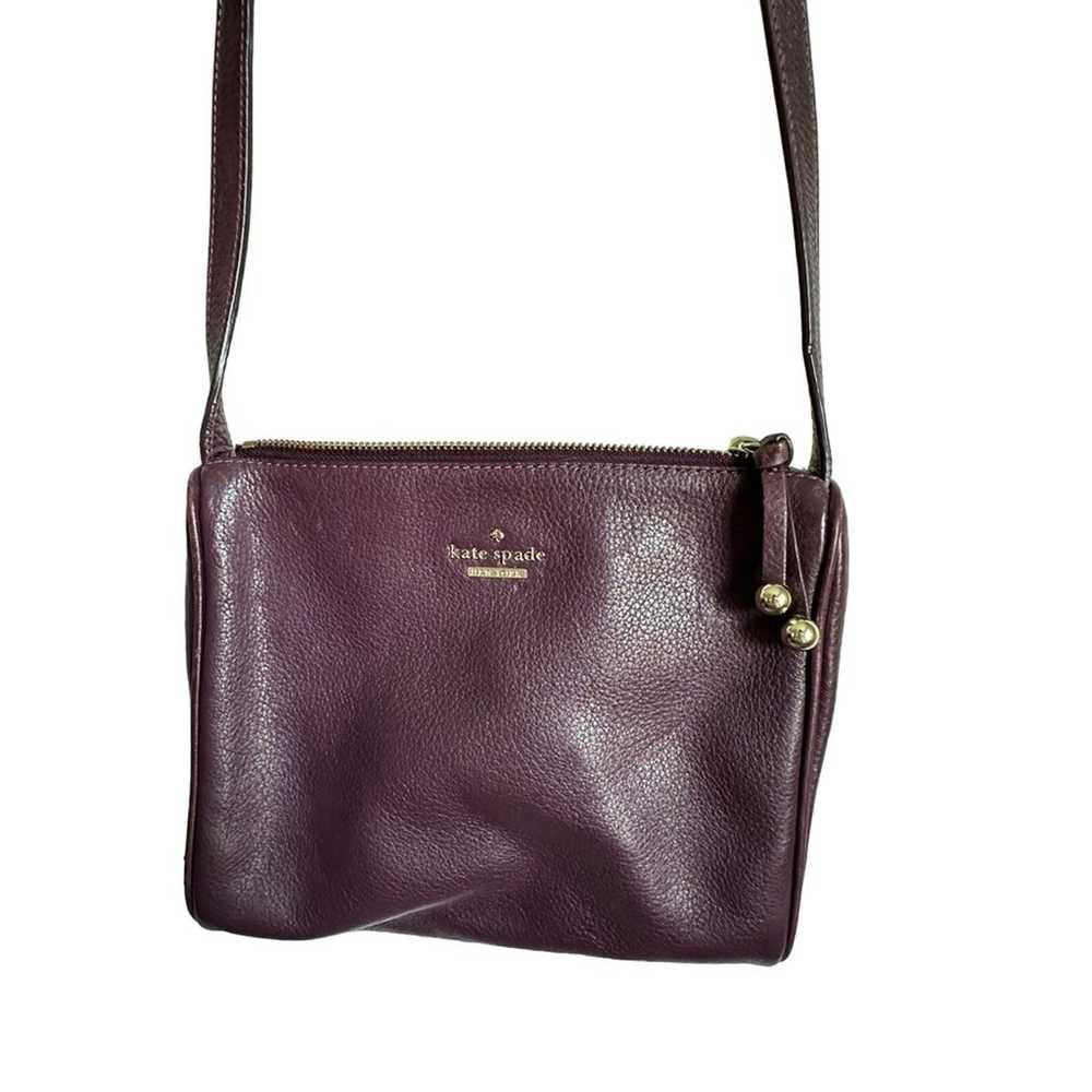 Kate Spade Pebble Leather Crossbody Plum Burgundy - image 5