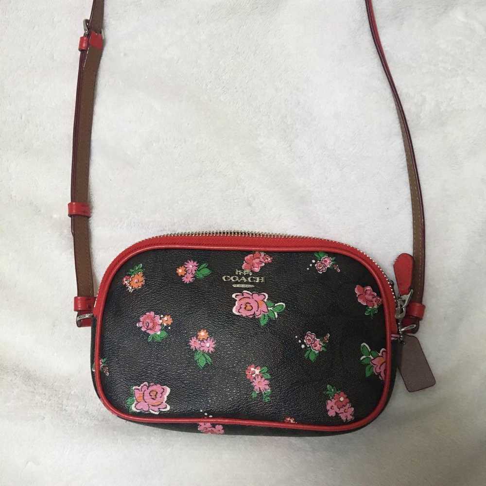 COACH Flower Pattern Shoulder Bag, Excellent Cond… - image 1