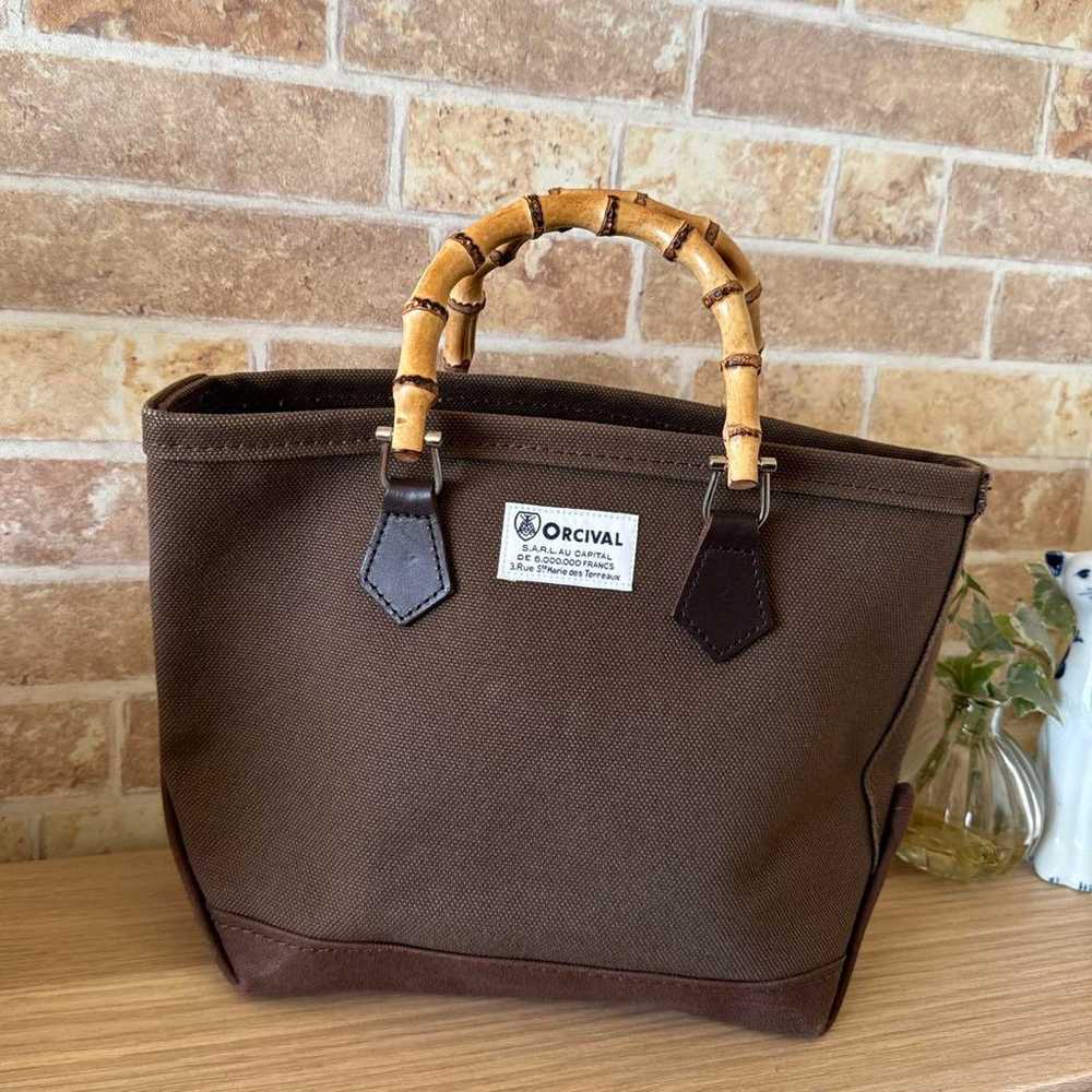 ORCIVAL Bamboo Handle Tote Bag Brown - image 1