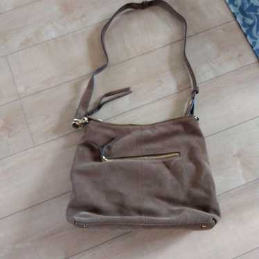 TOPKAPI Suede Shoulder Bag Beige