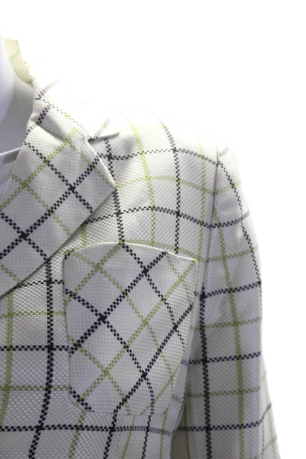 Bill Blass Womens Plaid Button Down Skirt Suit Wh… - image 3