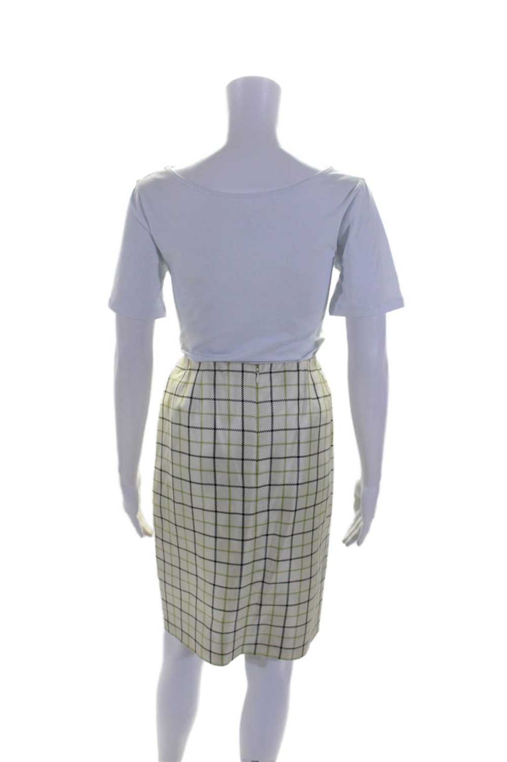 Bill Blass Womens Plaid Button Down Skirt Suit Wh… - image 8