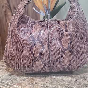 GILI SnakeSkin Print Leather Hobo Verona discount