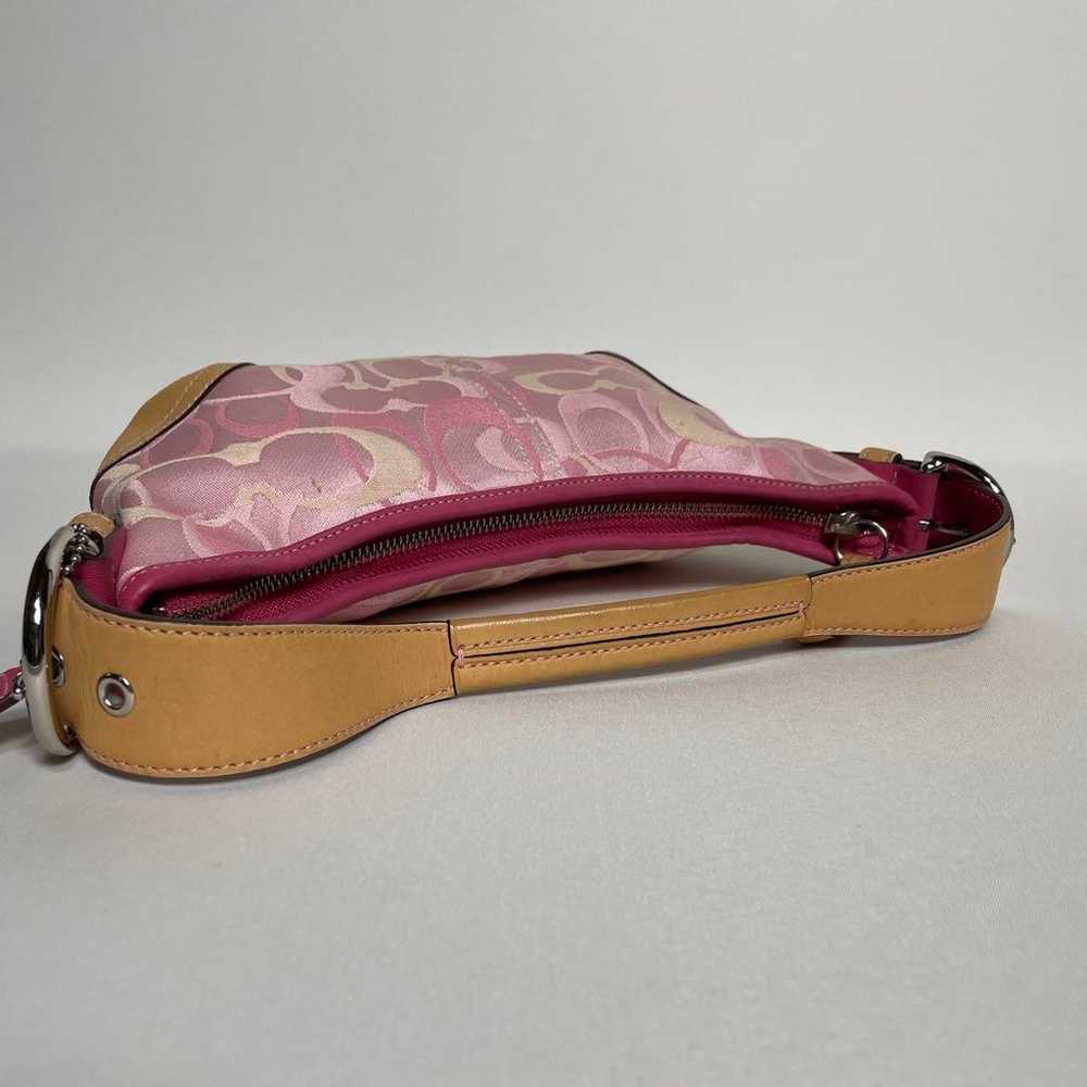 69B49 | Coach Signature Handbag Pink x Brown - image 7