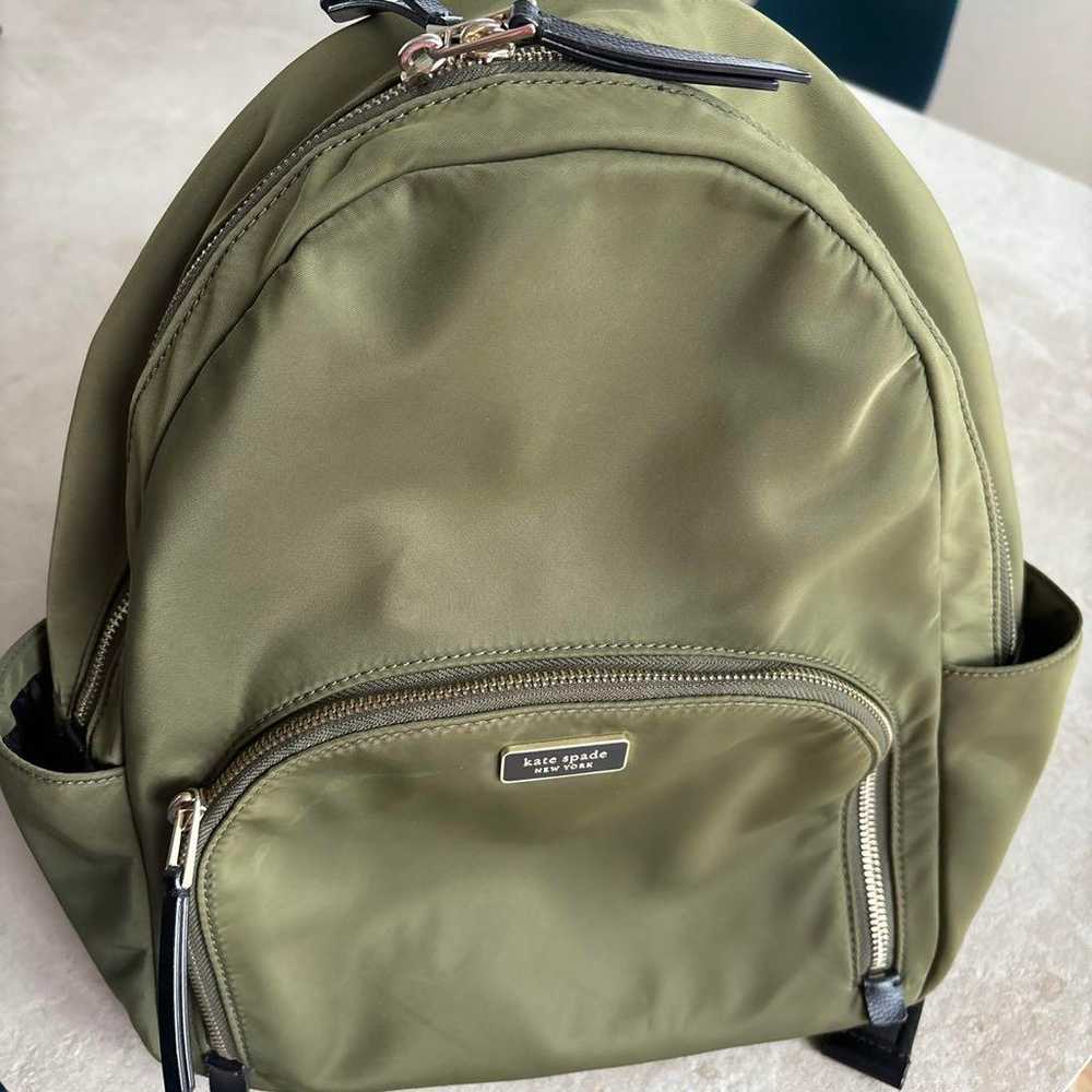 kate spade olive green backpack - image 1