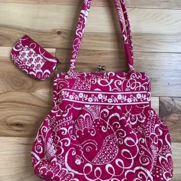 Vera Bradley pink twirly birds purse and coin bag - image 1