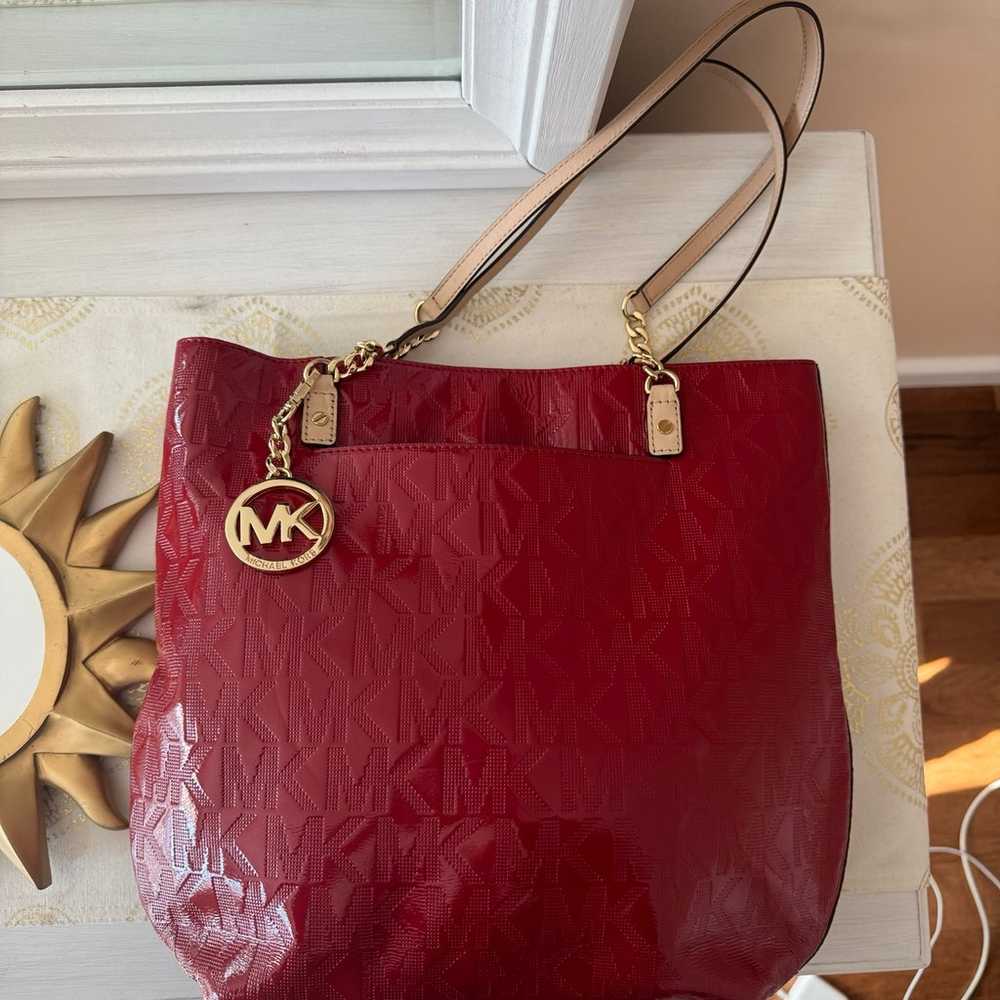 Michael Kors | Authentic Red Patten Leather Shoul… - image 3