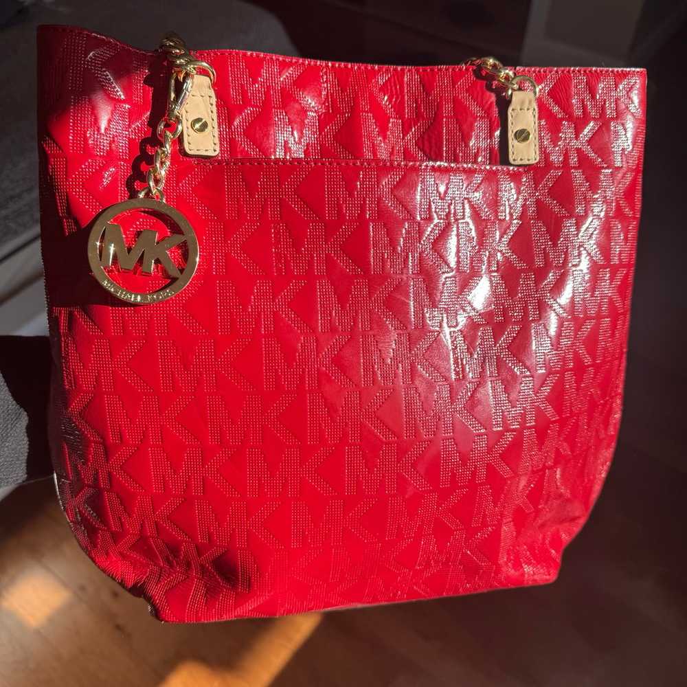 Michael Kors | Authentic Red Patten Leather Shoul… - image 4