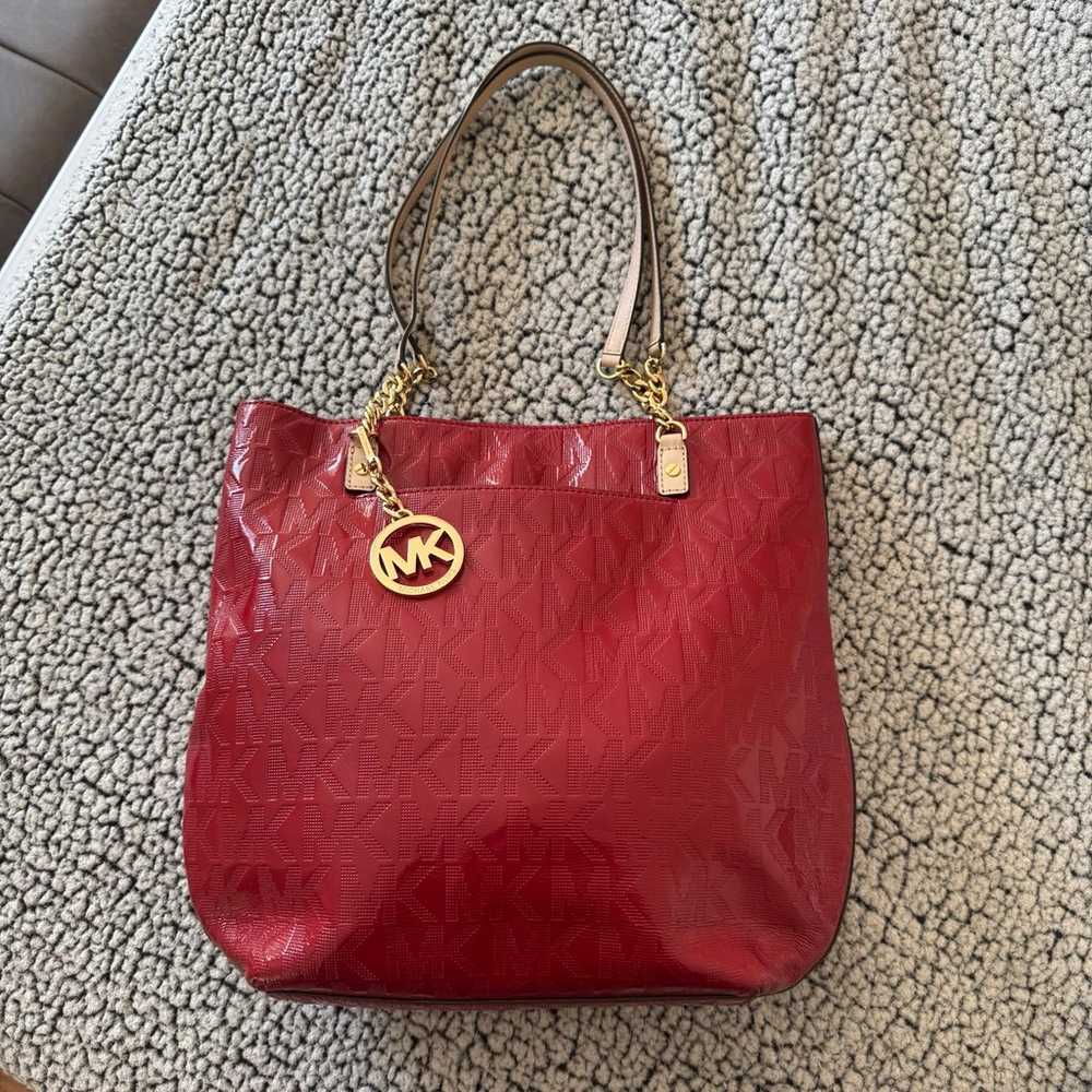 Michael Kors | Authentic Red Patten Leather Shoul… - image 5