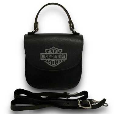 Harley Davidson Vintage Y2K Black Leather Hardshe… - image 1