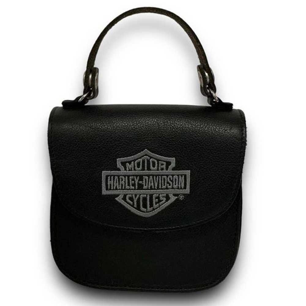 Harley Davidson Vintage Y2K Black Leather Hardshe… - image 2