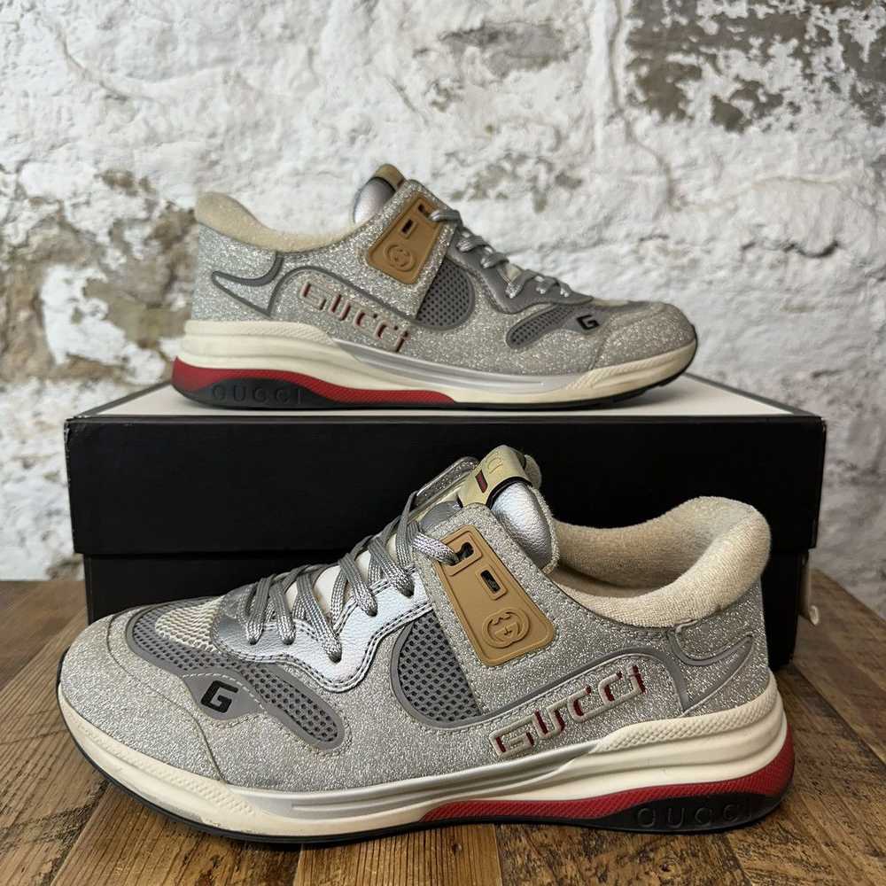 Gucci Gucci Ultrapace Silver Grey Low Top Sneaker… - image 1