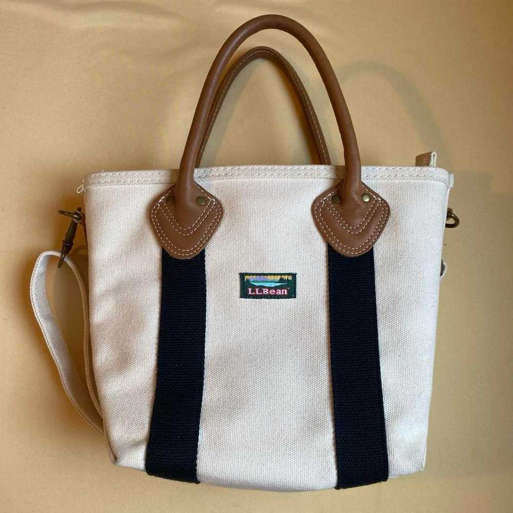 L.L.Bean Tote Bag White Canvas - image 1