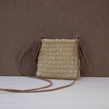 Bohemian Natural Agave Fiber Crossbody Bag - Smal… - image 1